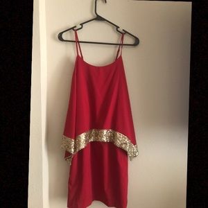 GIANNI BINI NWT scarlet and gold dress